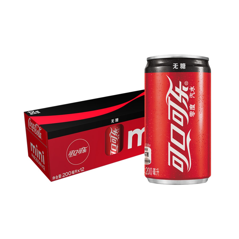 coca-cola 可口可乐 可口可乐 零度可乐 碳酸饮料mini 200ml*12罐