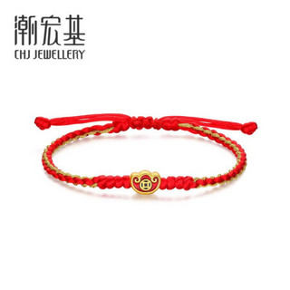 潮宏基 CHJ JEWELLERY 有福气财源广进 足金黄金转运珠手绳女款定价 SCG30003420 约0.2g