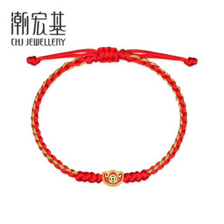 潮宏基 CHJ JEWELLERY 有福气财源广进 足金黄金转运珠手绳女款定价 SCG30003420 约0.2g