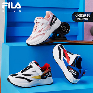 FILA（斐乐）童鞋男女童2021夏季新款透气网面儿童运动鞋小童复古跑鞋 传奇蓝/斐乐白-NW-男 29码/内长18.0cm