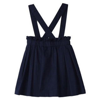 商场同款安奈儿童装女童夏款梭织背带裙2021新款商场同款洋气6岁女孩吊带 新宝蓝 170cm