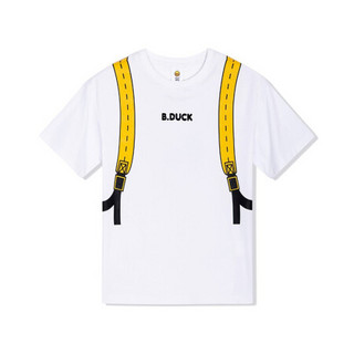 B.duck小黄鸭童装男童短袖T恤2021夏季新款儿童洋气潮流上衣 MBF2202518 白色 150cm