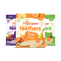 HappyBABY 禧贝 有机磨牙米饼 美版 紫胡萝卜蓝莓味 48g+香蕉甘薯味 48g*2盒+豌豆菠菜味 48g