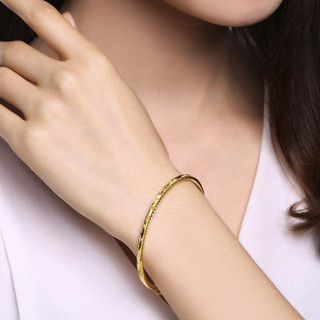 CHJ JEWELLERY 潮宏基 CD0001242900 花纹足金手镯