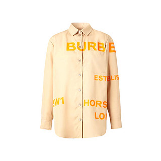 Burberry巴宝莉女士浅橘色Logo衬衫