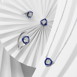 嗨钻30分蓝玫瑰系列18k金钻石套装