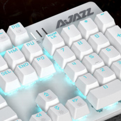AJAZZ 黑爵 机械战警 104键 有线机械键盘 白色 国产青轴 单光 冰蓝版