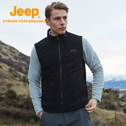 JEEP 吉普 Jeep吉普户外男士抓绒衣外套摇粒绒男绒衣马甲战术上衣手抓绒秋季