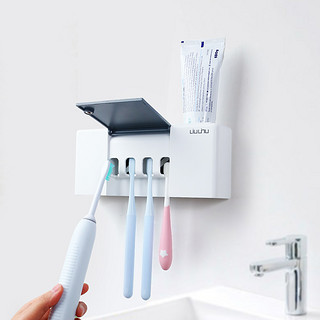 六竖智能消毒牙刷架紫外杀菌烘干卫生间壁挂收纳盒免打孔置物架L4