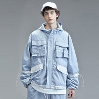Guuka多口袋工装风衣外套 情侣同款G2033
