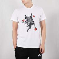 阿迪达斯adidas男服短袖T恤2019新款哈登漫画篮球休闲运动服