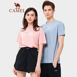 CAMEL 骆驼 骆驼（CAMEL）男女情侣装 夏季休闲宽松速干衣情侣款短袖t恤潮流圆领男女运动潮牌