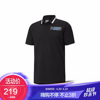 彪马 PUMA 男子 基础系列 ATHLETICS Polo 短袖poloT恤  855989 51 黑色 亚洲码 L 180/100A