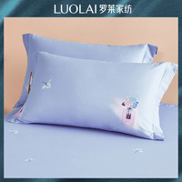 罗莱生活 LUOLAI  清新花卉全棉亲肤透气枕套 露丝花园枕套（紫色）48*74