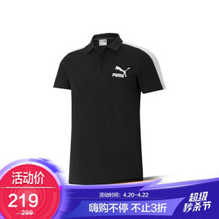 彪马PUMA 男子 生活系列 Iconic T7 Polo 短袖polo 532290 01 黑色 亚洲码 M 175/96A