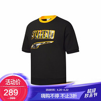 彪马PUMA 男子生活系列 Awareness ShortSleeve Sweatshirt 短袖圆领套头衫 532041 01黑色 亚洲码L 180/100A