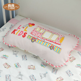 良良(liangliang)婴儿枕头2-3-6岁宝宝定型枕四季通用儿童护头枕小汽车粉