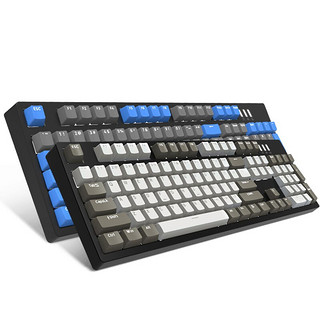 FL·ESPORTS 腹灵 M104S 北美版 104键 有线机械键盘 灰蓝 国产茶轴 单光