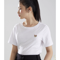 ELAND衣恋2021夏季简约合身圆领纯色短袖T恤女 L 黑色(19)Black