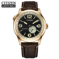 CITIZEN 西铁城 手表 FF系列自动机械黑盘皮表带休闲时尚男表NJ0143-19E