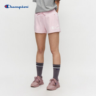 Champion冠军短裤2021新款春夏大LOGO不对称设计抽绳运动短裤女式 EW-TSO02  粉色 XL