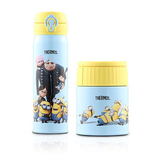 THERMOS 膳魔师 儿童保温杯+焖烧杯 500ml+400ml 小黄人限量版 天蓝色