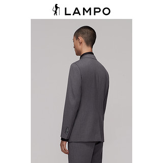 LAMPO/蓝豹高支全羊毛自然弹商务正装H版宽松西服套装上衣 46 中灰