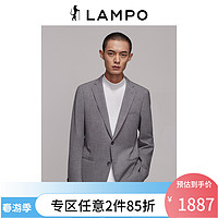 LAMPO/蓝豹男士全季轻薄羊毛抗皱防水防污商务灰色套西装西服上衣 46c 灰色