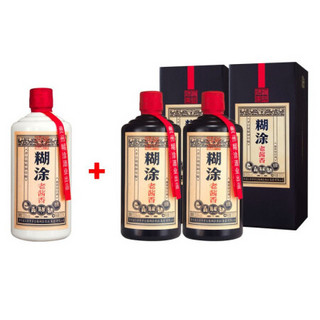 百年糊涂 老酱香 陈藏+陈酿 53%vol 酱香型白酒 500ml*2瓶+500ml 组合装