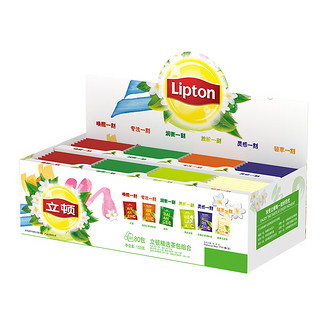 Lipton 立顿 茶叶 精选茶包组合 6种口味 80包153g 独立袋泡茶包