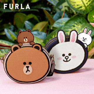 FURLA芙拉LINEFRIENDS2021春夏新品布朗熊可妮兔女士迷你斜挎包