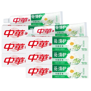 中华牙膏 清菊百合味花清护牙膏 180g*6