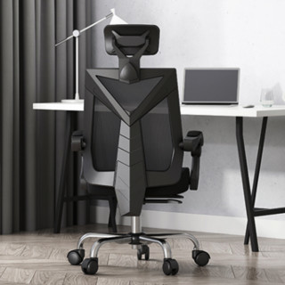 Hbada 黑白调 HDNY132 人体工学电脑椅 黑色 标准款