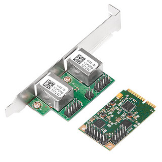 moge 魔羯 MC4249 Mini PCIe双电口网卡千兆以太网网络适配器RTL芯片 台式机miniPCIE有线双口网卡