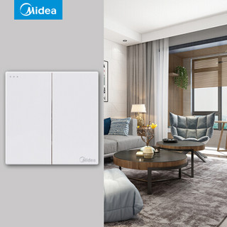 Midea 美的 E01 开关 双开单控 白色