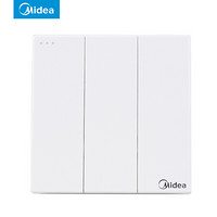 Midea 美的 E01 家用开关插座 三开单控 白色