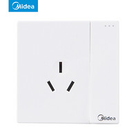 Midea 美的 E01 开关 一开单控三孔16A 白色