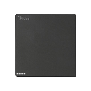 美的(Midea)开关插座 86型暗装面板太空灰 五孔二三插底盒防水盒D01 电脑插座