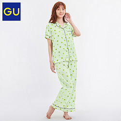 GU 极优 GU极优女装缎纹睡衣(短袖)(奇异果)家居服套装329036