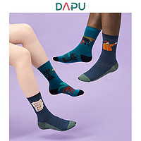 DAPU 大朴 AF0W0200909000 情侣款西部马戏团中筒袜 3双装