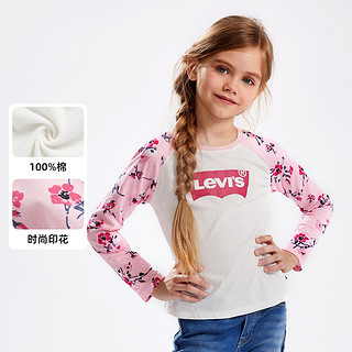 Levi's 李维斯 女童春秋拼色长T李维斯中大童装儿童经典长袖T恤打底衫