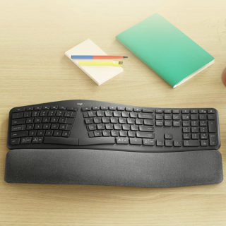 logitech 罗技 ERGO K860 多模薄膜键盘 黑色 无光