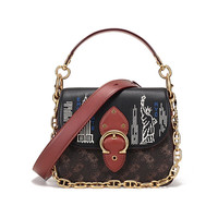 COACH 蔻驰 BEAT系列 女士刺绣手提单肩包 C0770 B4SI0 黑色多色马车图案 小号