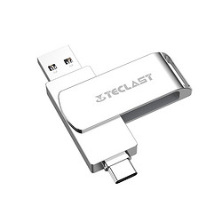 台电 睿动系列 USB 3.0 U盘 银色 128GB USB-A/Type-C双口
