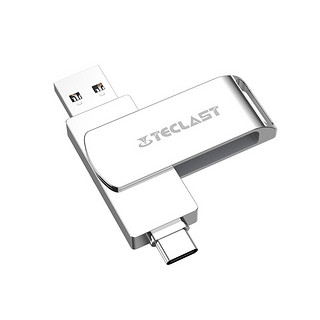 台电 睿动系列 USB 3.0 U盘 银色 128GB USB-A/Type-C双口