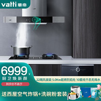 华帝（VATTI）i11143+60B+E5欧式抽油烟机燃气灶具洗碗机套装 厨房三件套 22大吸力挥手即开 自动洗(天然气)