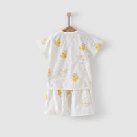 童泰 夏款婴儿衣服0-3个月新生儿短袖和服套装男女宝宝轻薄家居服套装 TS12J311 黄色 52