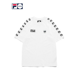 FILA FUSIONx WM白山联名男装短袖衫2021夏季新款个性串标宽松T恤 标准白-WT（宽松版型，建议拍小一码） 185/104A/XXL