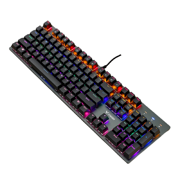 rapoo 雷柏 v500se 104键 有线机械键盘 黑色 雷柏青轴 混光