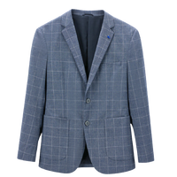 HLA 海澜之家 男士西装外套 HWXAD1D037A 牛仔蓝格纹 165/84Y
